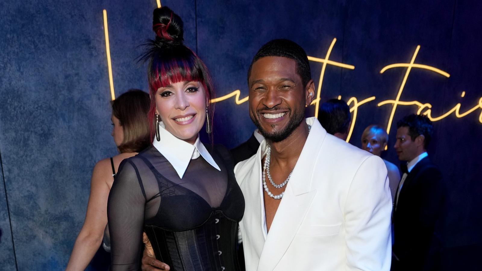PHOTO: Jennifer Goicoechea and Usher attend the 2023 Vanity Fair Oscar Party, Mar. 12, 2023, in Beverly Hills, California.