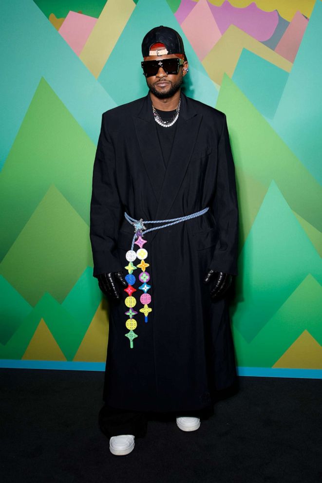 PHOTO: Usher attends the Louis Vuitton Menswear Fall-Winter 2023-2024 show as part of Paris Fashion Week, Jan. 19, 2023, in Paris.