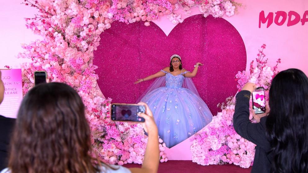 PHOTO: Miah Cerrillo, a survivor of the 2022 Robb Elementary School mass shooting in Uvalde, Texas, got her dream quinceañera dress through a donation from Moda 2000.