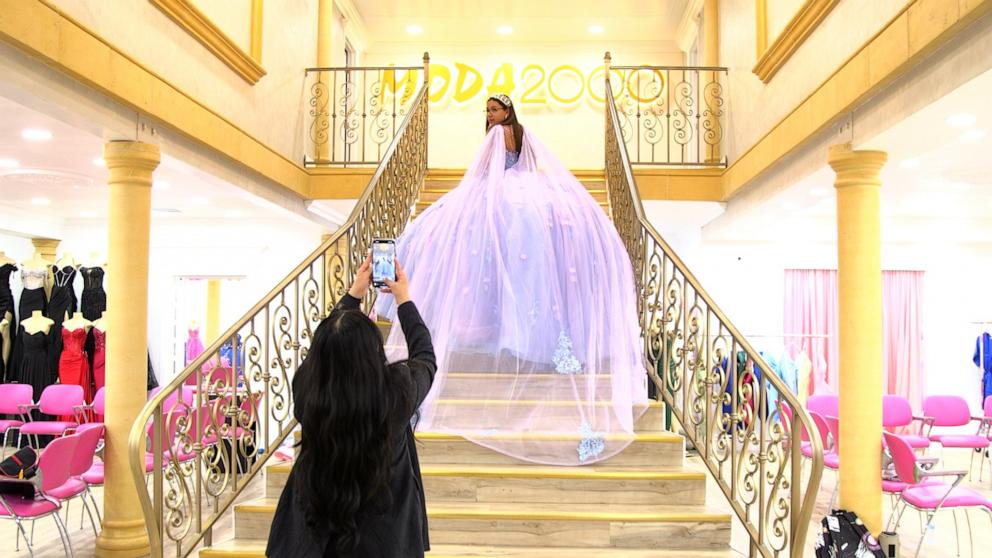 PHOTO: Miah Cerrillo, a survivor of the 2022 Robb Elementary School mass shooting in Uvalde, Texas, got her dream quinceañera dress through a donation from Moda 2000.