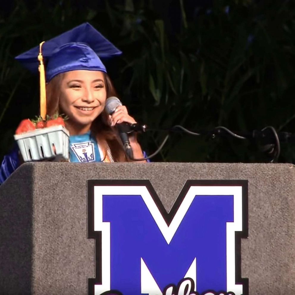 VIDEO: Valedictorian honors immigrant parents strawberries in powerful graduation speech 