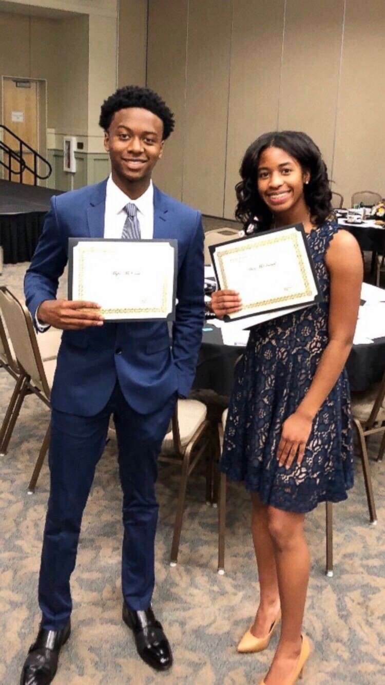 PHOTO: Myles McCants and Aria McDaniel are the valedictorian and salutatorian at Haines City High School in Haines City, Florida. It is the first time in the school's history that both the valedictorian and salutatorian are African American.