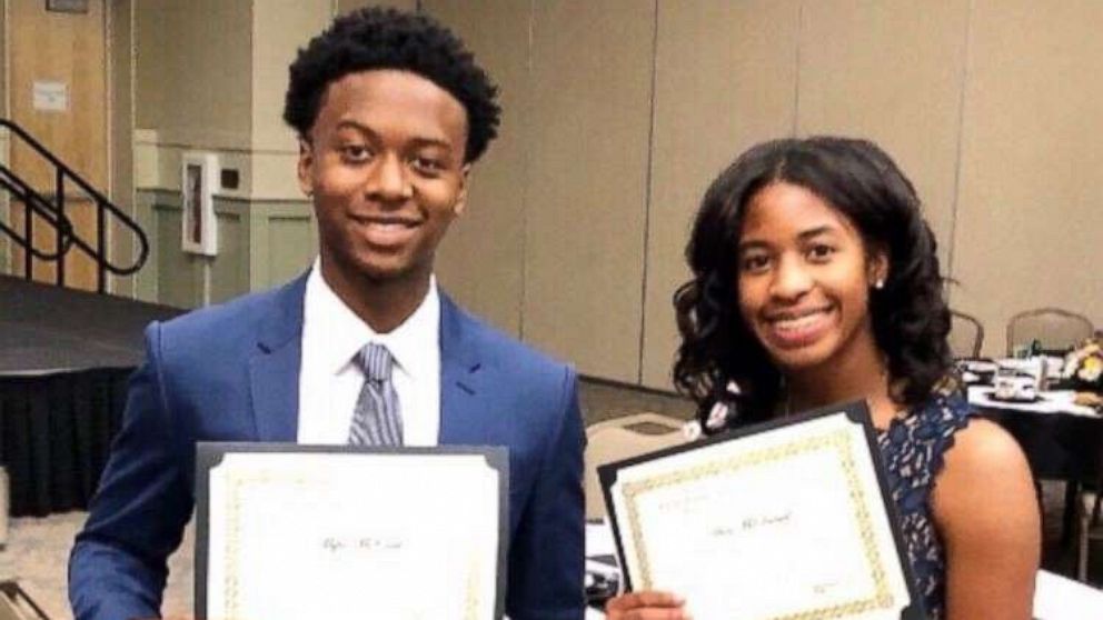 PHOTO: Myles McCants and Aria McDaniel are the valedictorian and salutatorian at Haines City High School in Haines City, Florida. It is the first time in the school's history that both the valedictorian and salutatorian are African American.