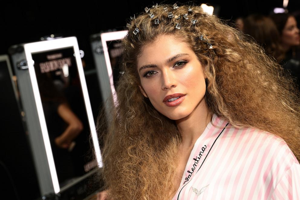 PHOTO: Valentina Sampaio prepares backstage at the Victoria's Secret Fashion Show 2024 on Oct. 15, 2024, in New York.