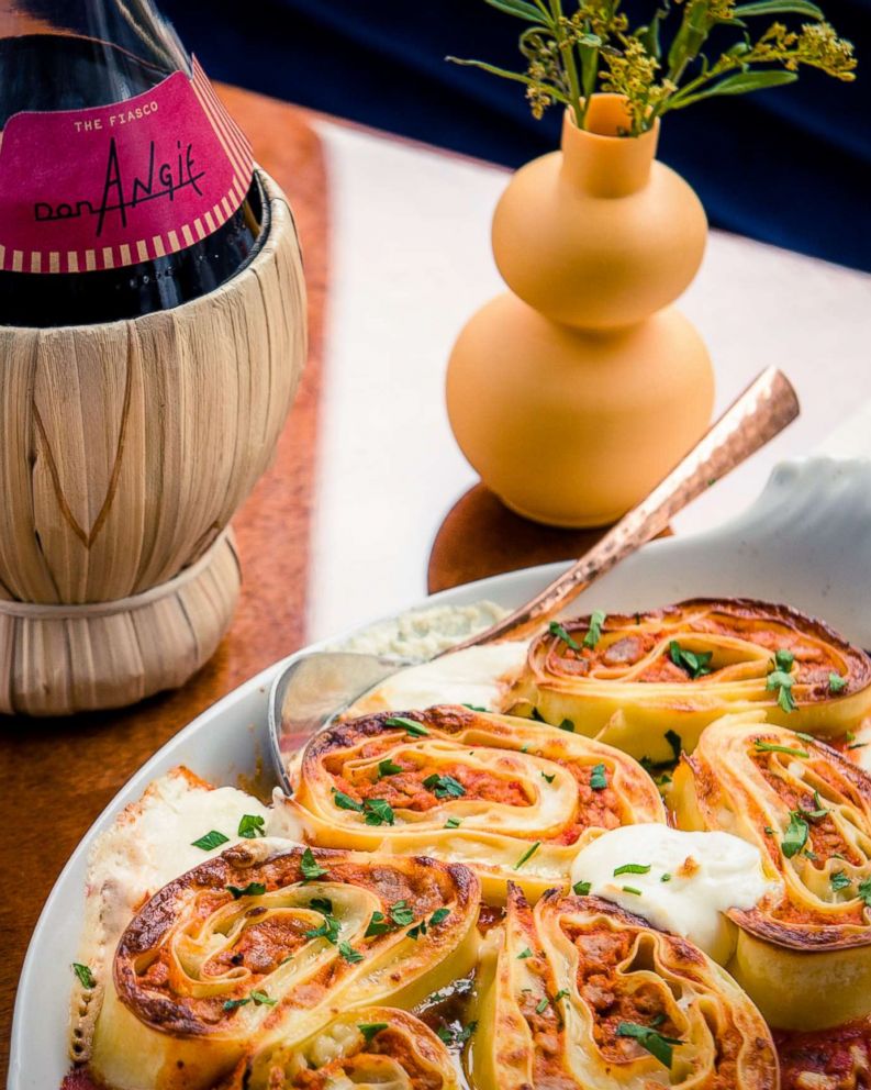 PHOTO: Don Angie's famous rolled lasagna for two.