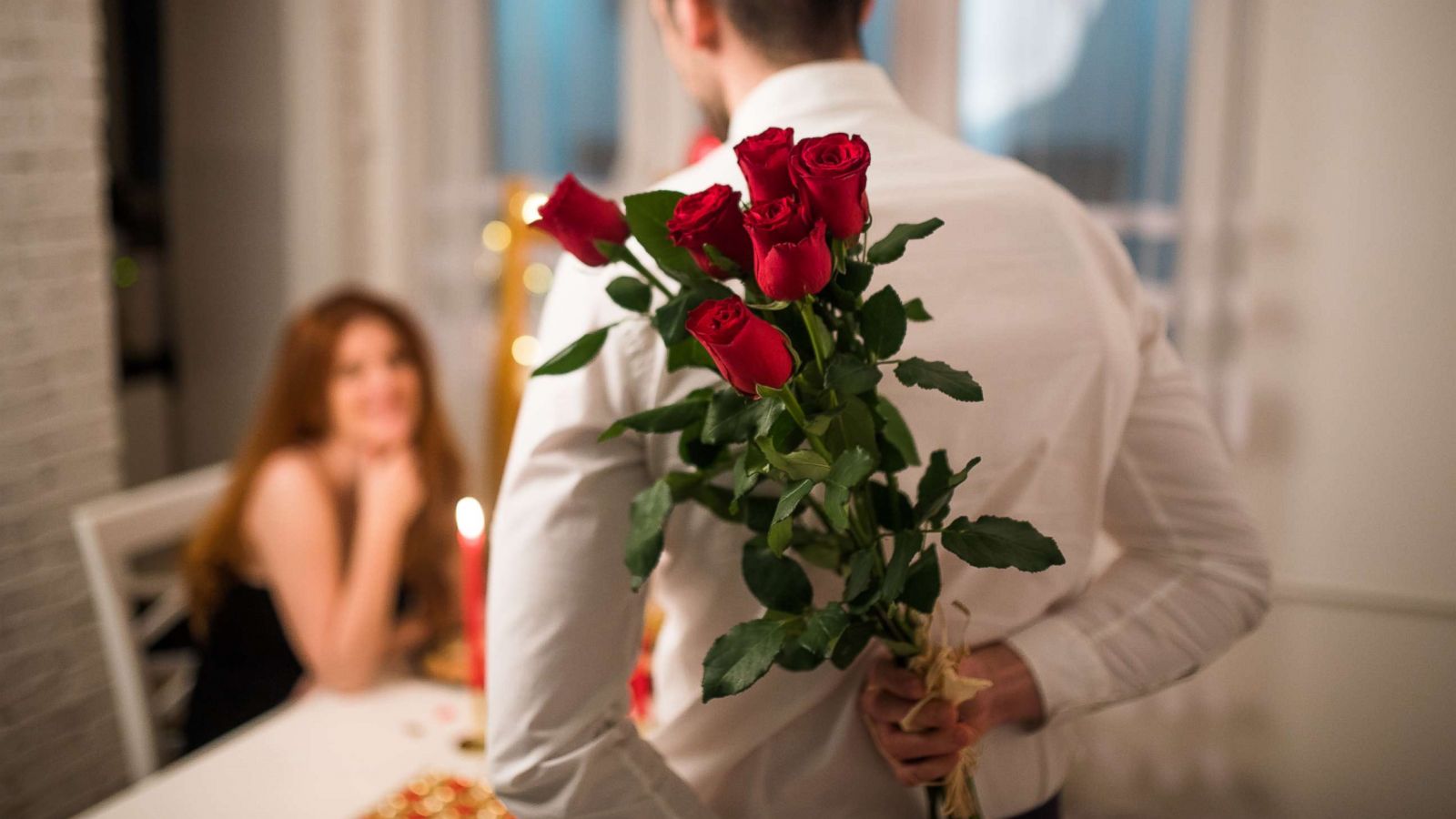 PHOTO: An undated stock photo of a man holding roses.