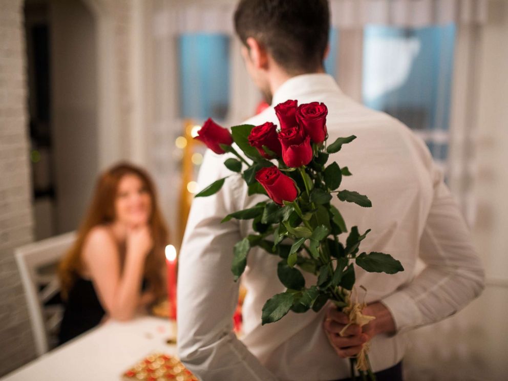 PHOTO: An undated stock photo of a man holding roses.