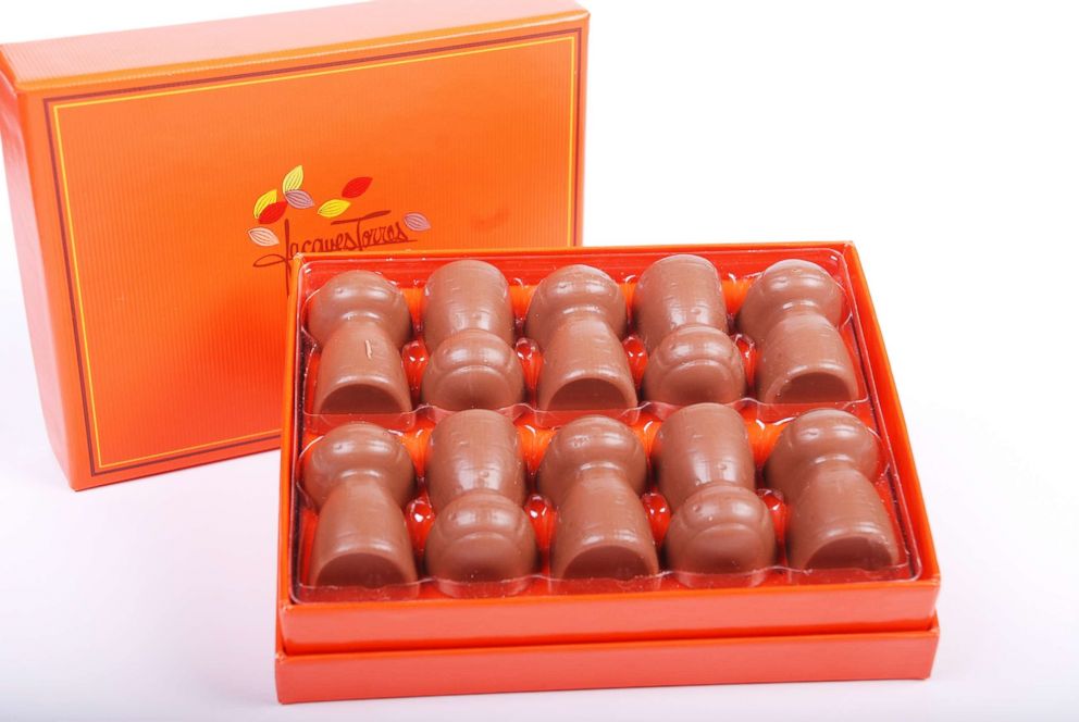 PHOTO: These Jacques Torres truffles combine milk chocolate, fresh cream and real Taittinger Brut La Francaise Champagne. 