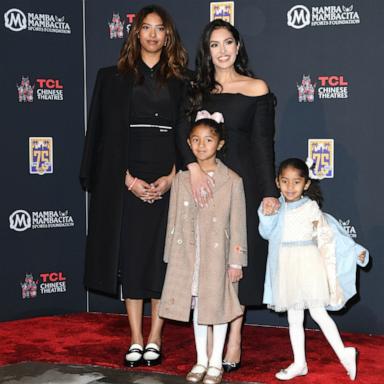 PHOTO: Natalia Bryant, Vanessa Bryant, Bianka Bryant and Capri Bryant attend a ceremony unveiling and permanently placing Kobe Bryant's hand and footprints in the forecourt of the TCL Chinese Theatre on March 15, 2023 in Hollywood.