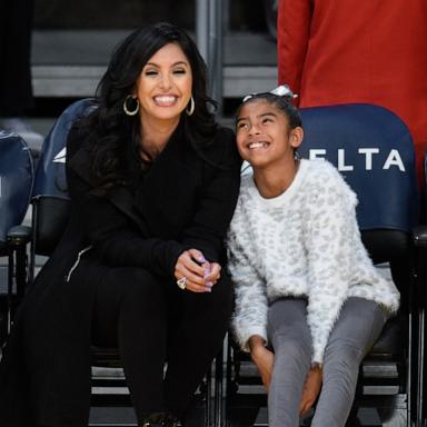 PHOTO: In this Nov. 29, 2015, file photo, Vanessa Bryant and Gianna Maria-Onore Bryant attend a basketball game between the Indiana Pacers and the Los Angeles Lakers at Staples Center in Los Angeles.
