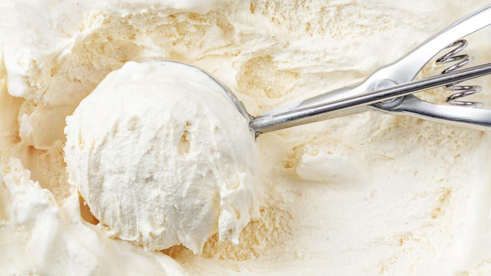 PHOTO: Vanilla ice cream with a scoop is seen here in an undated stock photo.