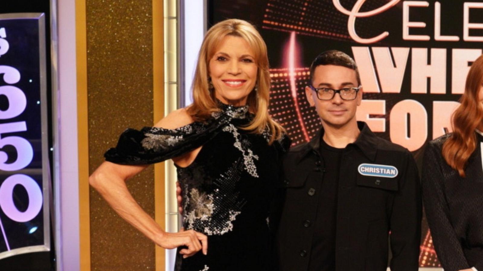 PHOTO: Celebrity contestants Wheel of Fortune with Christian Siriano and Vanna White host.