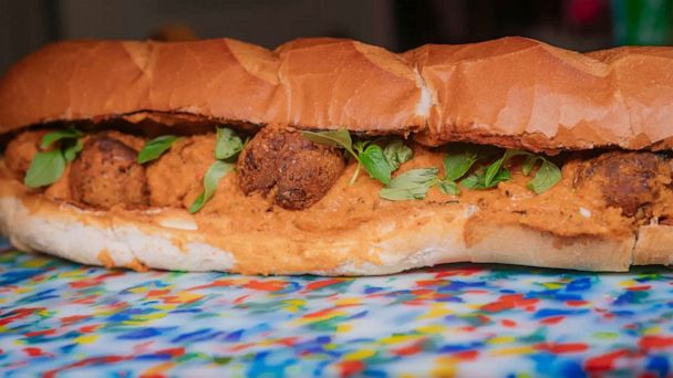 PHOTO: Lentil-based vegan meatballs.