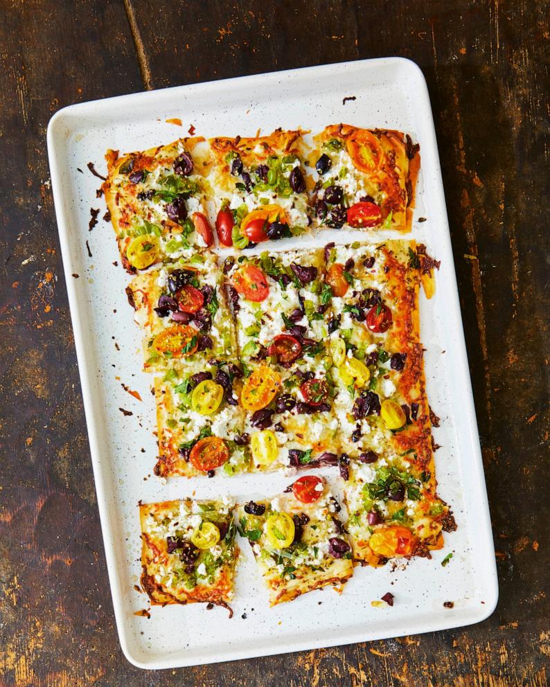 PHOTO: Veggie phyllo dough pizza from Suzy Karadsheh's new cookbook, "The Mediterranean Dish: Simply Dinner."