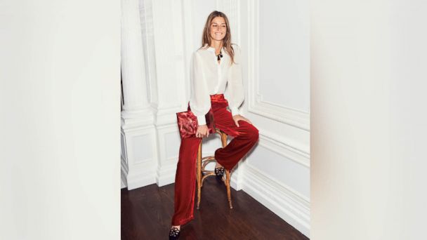 red velvet pants outfit