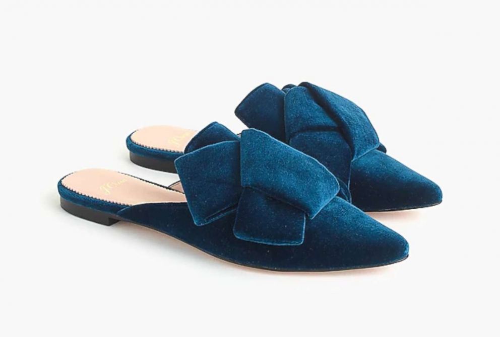 PHOTO: J.Crew, Pointed Toe Slides in Velvet