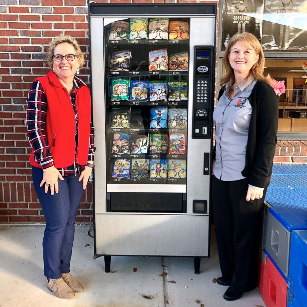 VIDEO: School reveals machine that vends books, not candy