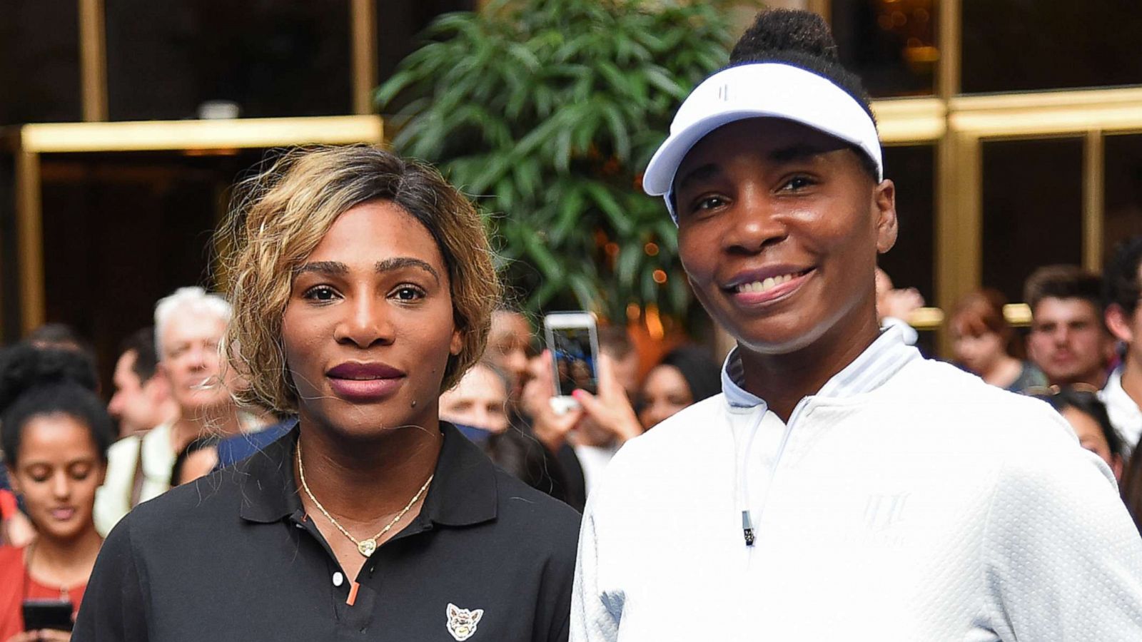 PHOTO: Serena Williams and Venus Williams attend the 2019 Palace Invitational at Lotte New York Palace on Aug. 22, 2019, in New York.