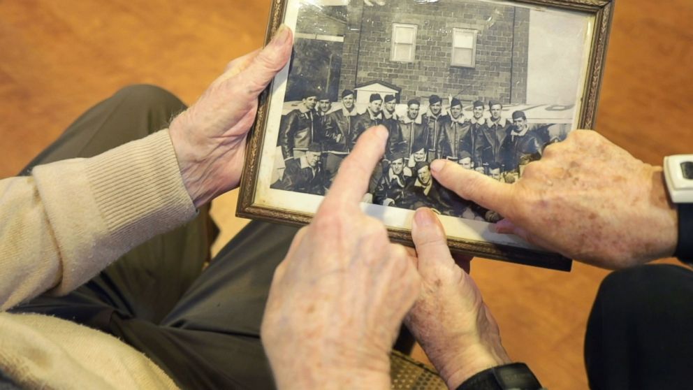 PHOTO: Wes Piros and Bob Adams, two U.S. Air Force vets, share a photo from their time at flight school 75 years ago with "GMA." 