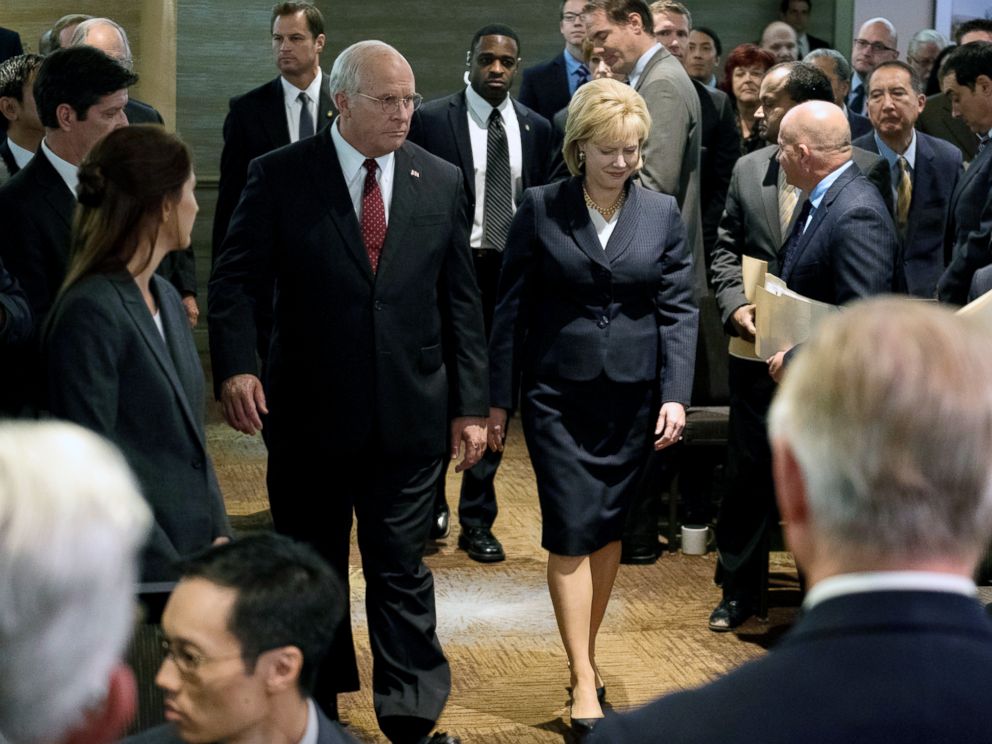 PHOTO: Christian Bale as Dick Cheney, left, and Amy Adams as Lynne Cheney in a scene from Vice.