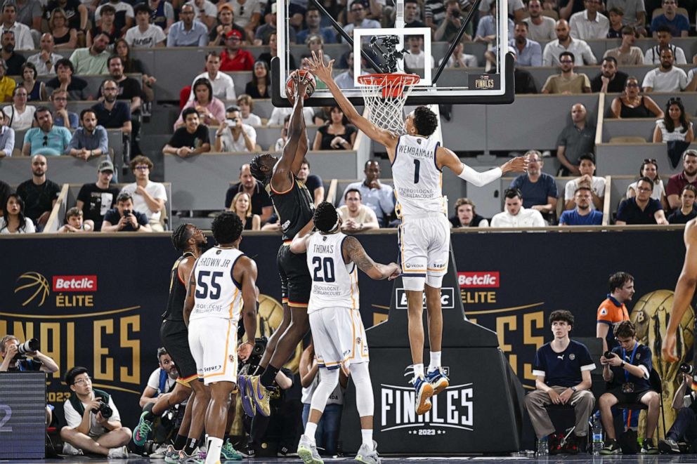 Paris, France. 15th June, 2023. Victor WEMBANYAMA of Metropolitans 92  during the French championship, Betclic Elite Basketball match, Playoffs,  Final match 3, between Metropolitans 92 (Boulogne - Levallois) and AS  Monaco on