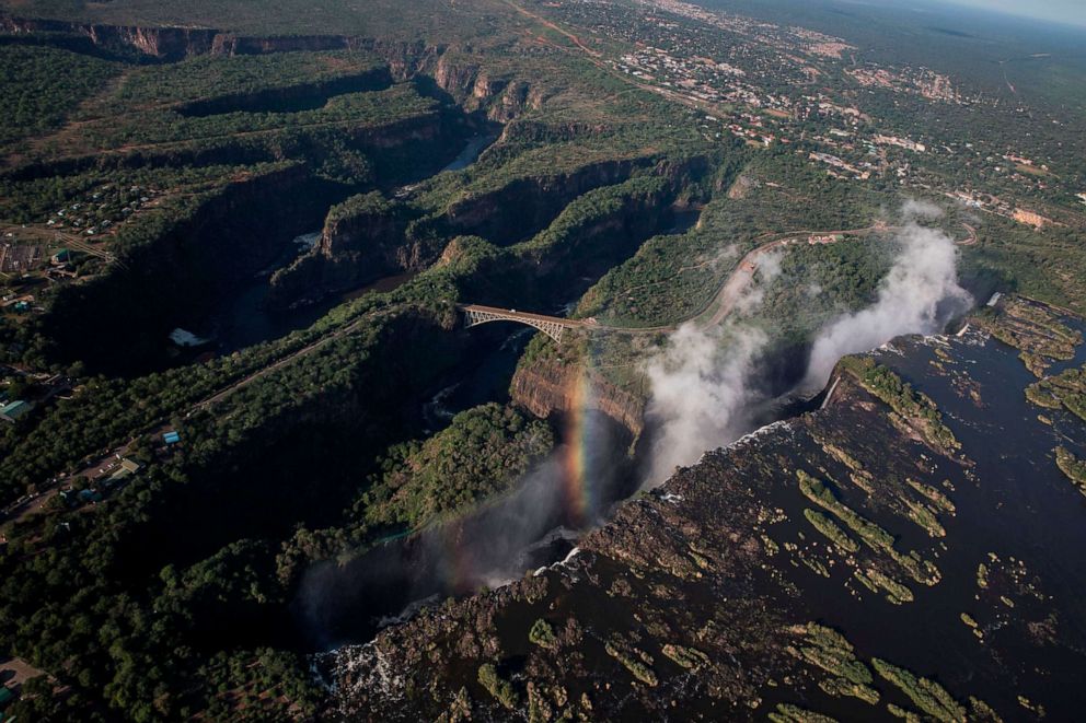 PHOTO: An aerial view of Victoria Falls in Livingstone, Zambia, Jan. 23, 2020. 
