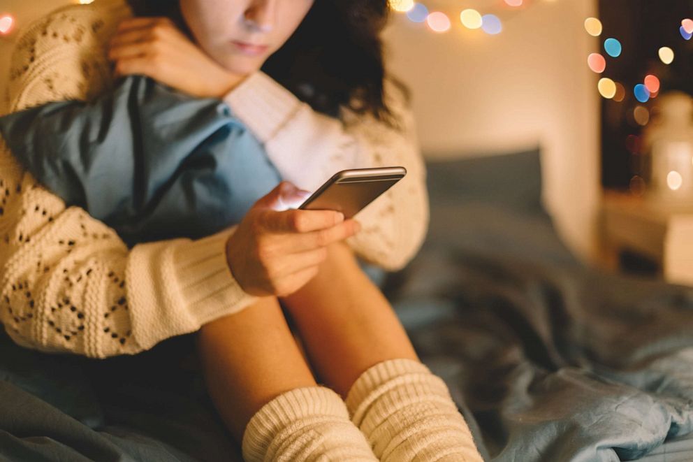 PHOTO: A teenage girl on her smartphone in an undated stock photo.