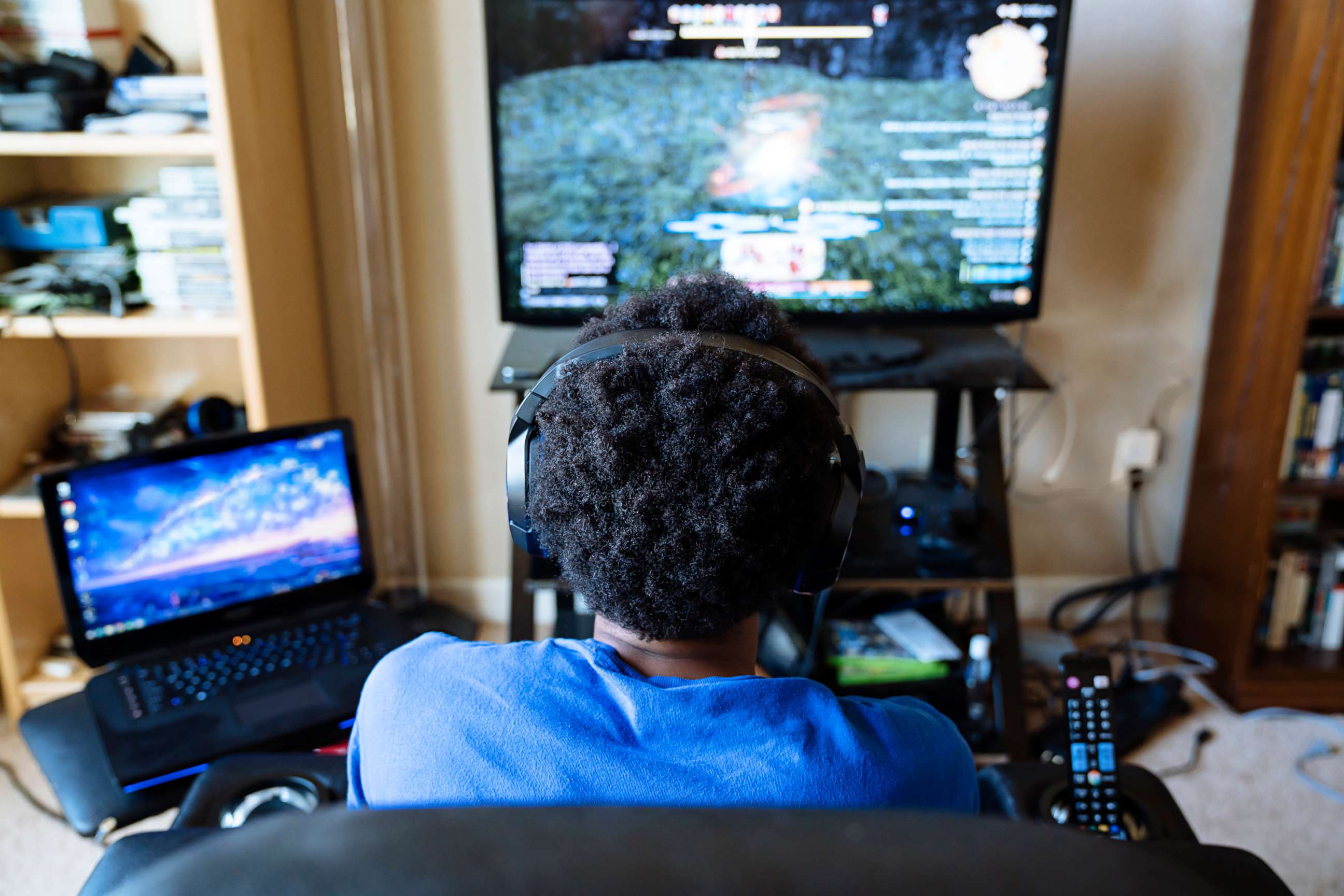 PHOTO: A man plays a video game in this stock photo.