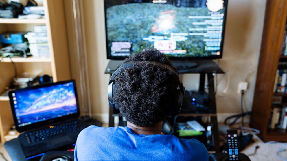 PHOTO: A man plays a video game in this stock photo.