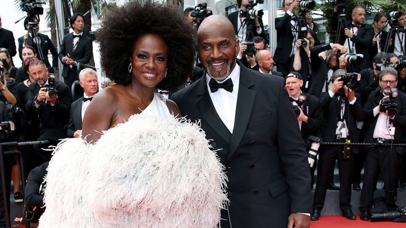 PHOTO: Viola Davis and Julius Tennon attend the "Monster" red carpet during the 76th annual Cannes film festival, May 17, 2023, in Cannes, France.