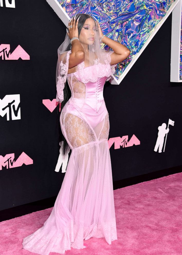 PHOTO: Nicki Minaj arrives at the MTV Video Music Awards on Sept. 12, 2023, at the Prudential Center in Newark, N.J.