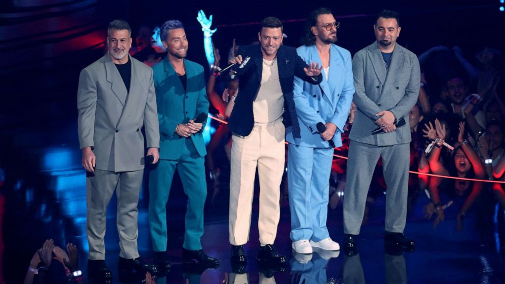 PHOTO: NSYNC attends the 2023 MTV Video Music Awards at the Prudential Center in Newark, N.J., Sept. 12, 2023.