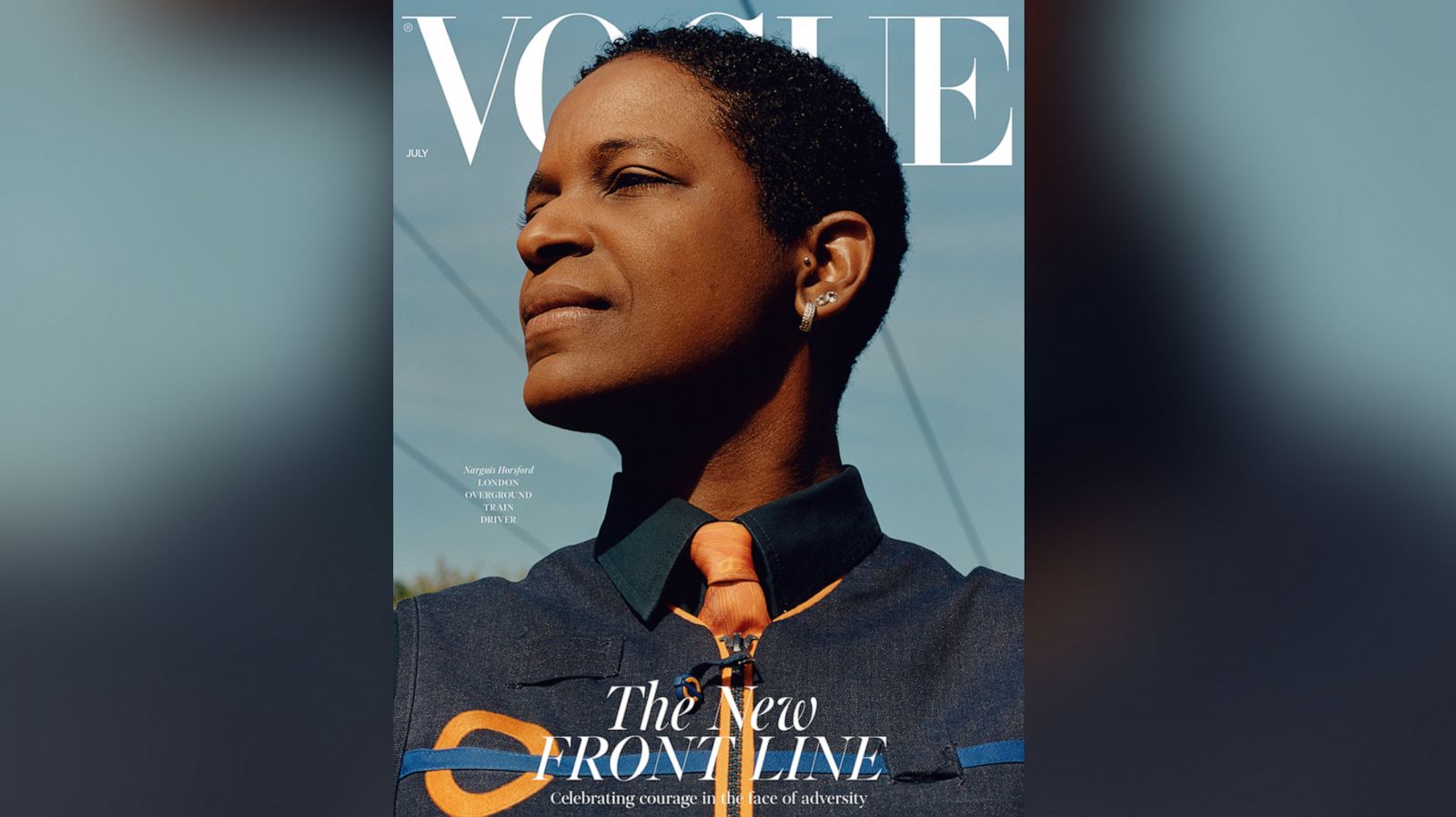 PHOTO: Narguis Horsford, a train driver for the London Overground, is one of three front-line workers featured on British Vogue's cover.