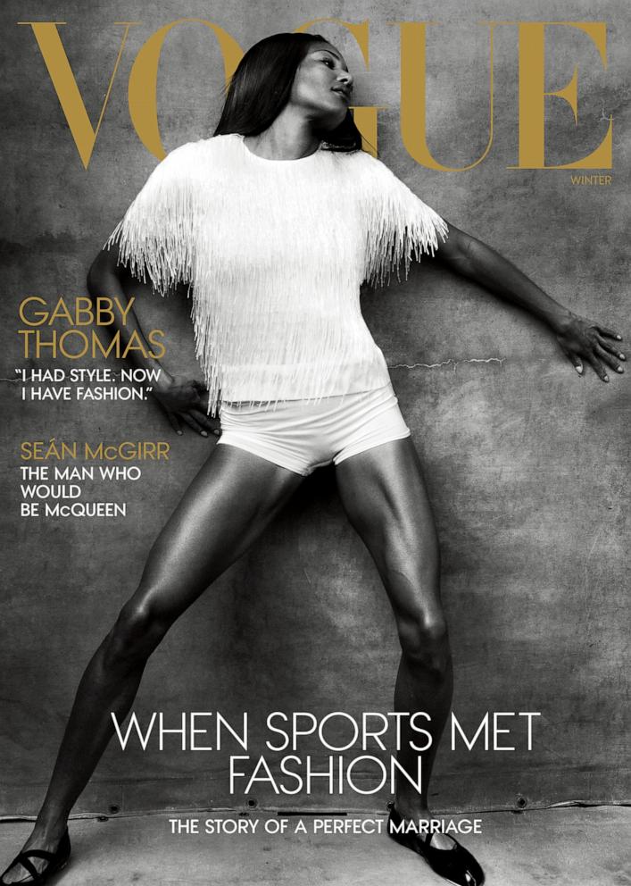 PHOTO: Gabby Thomas appears on the cover for Vogue's Winter 2025 issue.