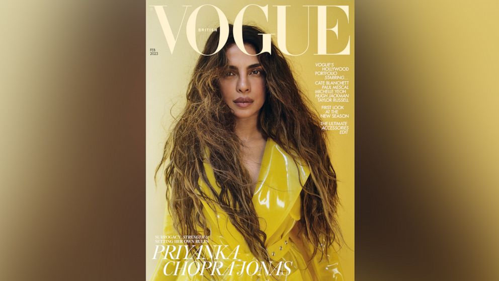 PHOTO: Priyanka Chopra Jonas is seen on the February 2023 cover of British Vogue. Priyanka Chopra Jonas is pictured with daughter Malti in the February 2023 issue of British Vogue.