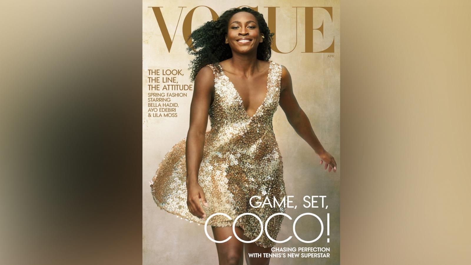 PHOTO: Coco Gauff is featured on the cover of Vogue's April 2024 issue.