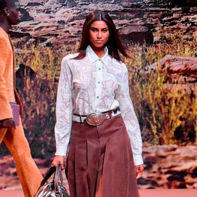 PHOTO: Imaan Hammam walks the runway during the Louis Vuitton Ready to Wear Fall/Winter 2024-2025 fashion show as part of the Paris Men Fashion Week on January 16, 2024 in Paris, France.