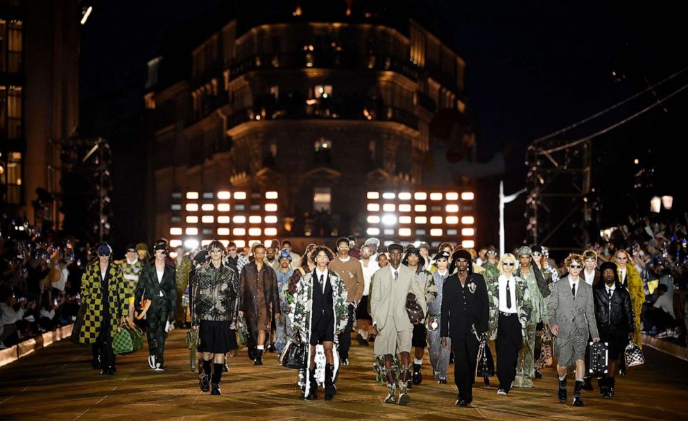 Pharrell Williams makes Louis Vuitton debut at star-studded show in Paris -  Good Morning America