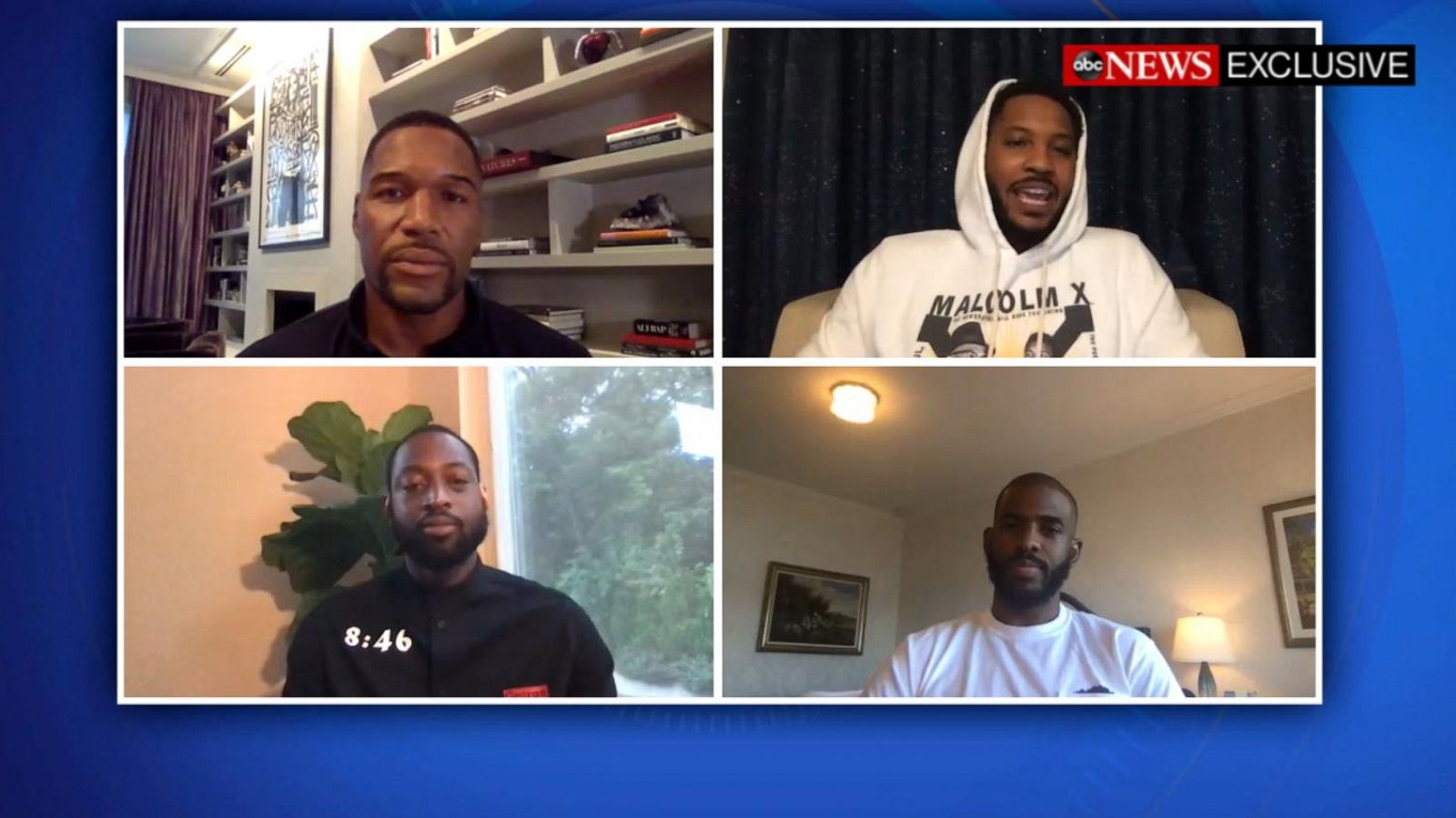 LeBron James, Carmelo Anthony, Chris Paul and Dwyane Wade address