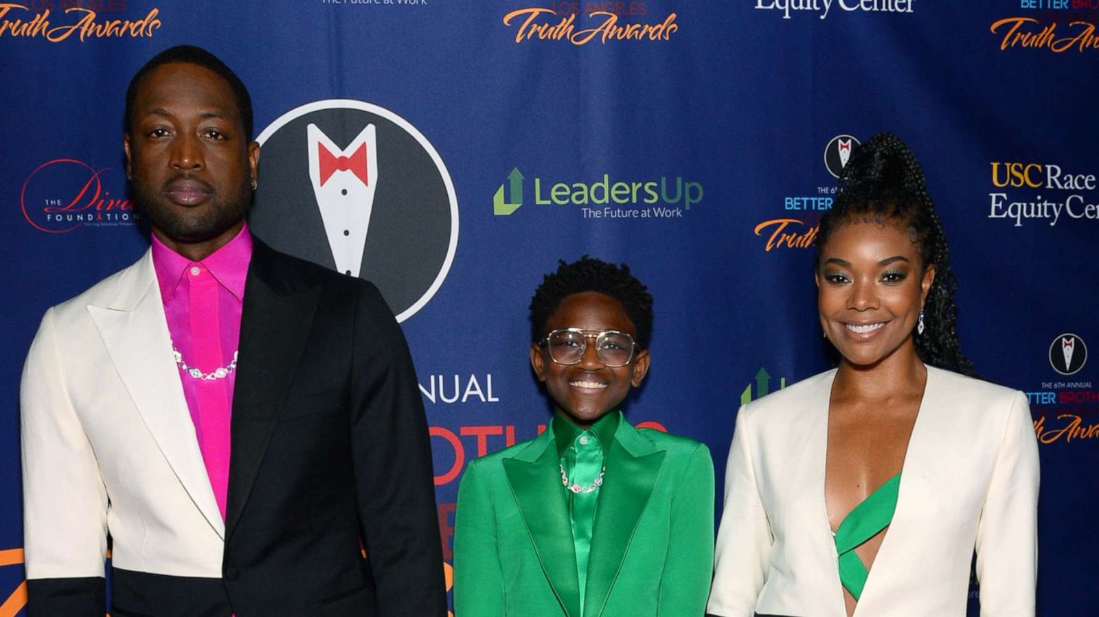 PHOTO: Dwyane Wade, Zaya Wade and Gabrielle Union attend the Better Brothers Los Angeles 6th annual Truth Awards, March 7, 2020, in Los Angeles.