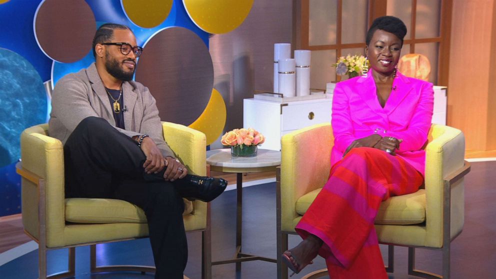 PHOTO: Danai Gurira and Ryan Coogler appear on Good Morning America, Oct. 31, 2022.