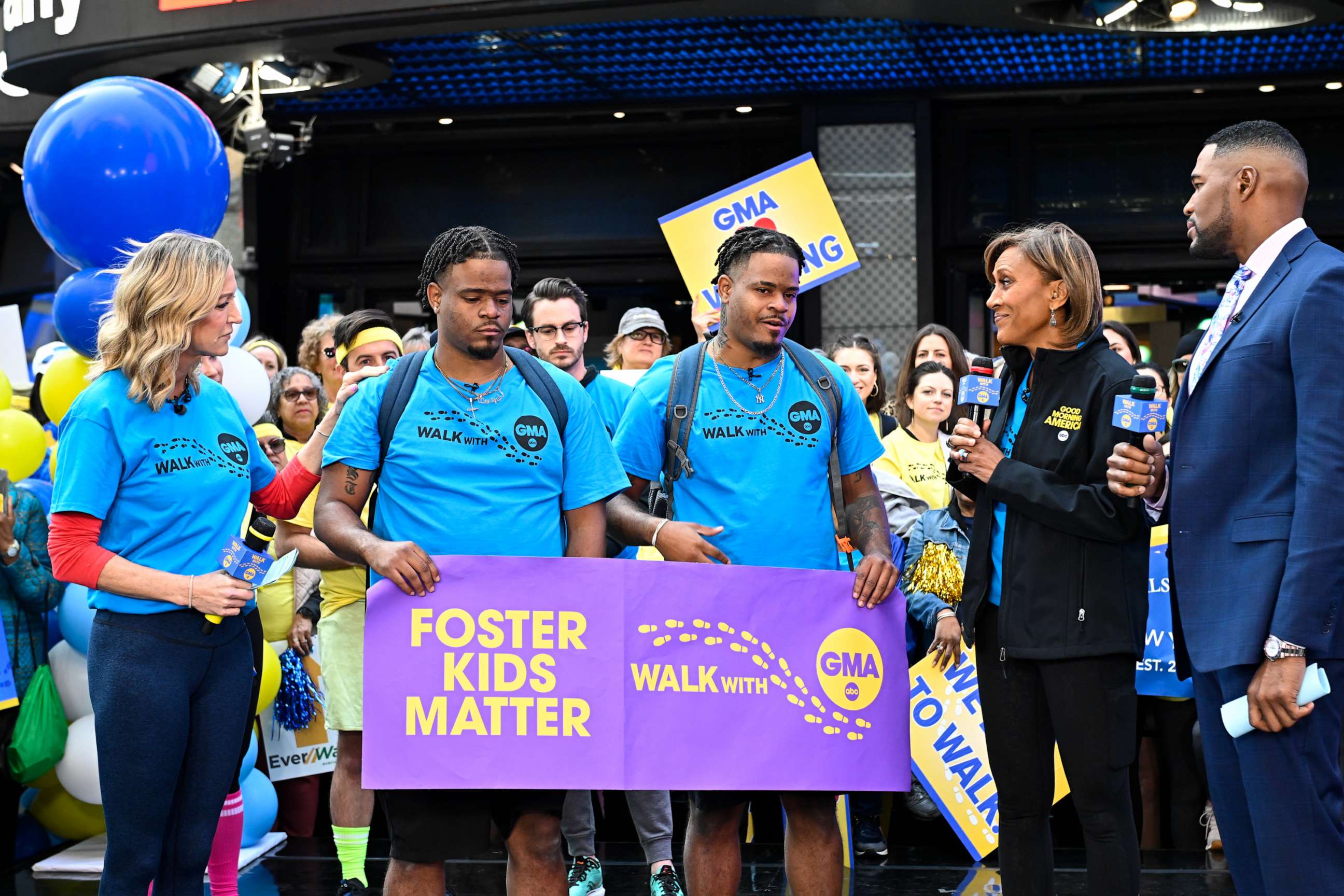 PHOTO: Twin brothers Davon and Tavon Woods await their surprise, May 10, 2023, on "Good Morning America."