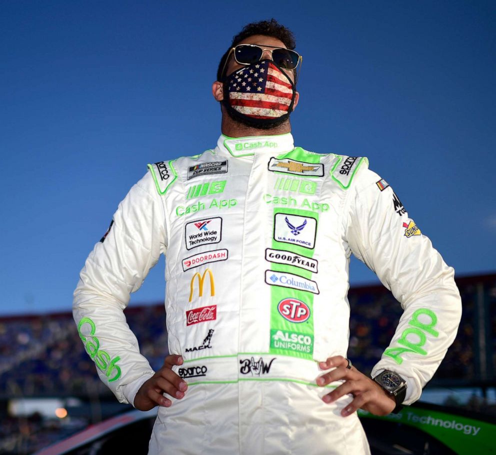 PHOTO: Bubba Wallace waits on the grid prior to the NASCAR Cup Series Cook Out Southern 500 at Darlington Raceway on Sept. 6, 2020 in Darlington, S.C.