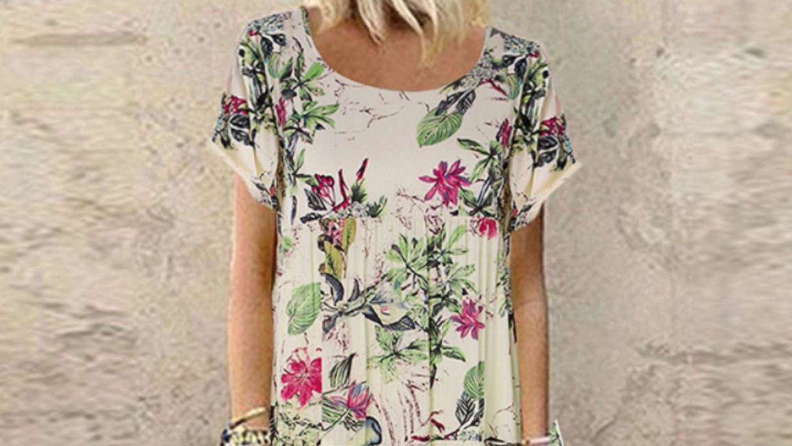 PHOTO: Zanzea's o-neck short sleeve floral print dress