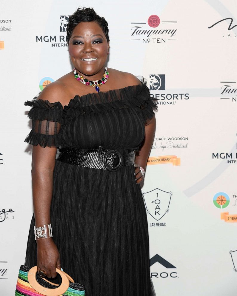 PHOTO: Wanda Durant attends the 5th Anniversary gala for the Coach Woodson Invitational at The Mirage Hotel & Casino, July 7, 2018, in Las Vegas.
