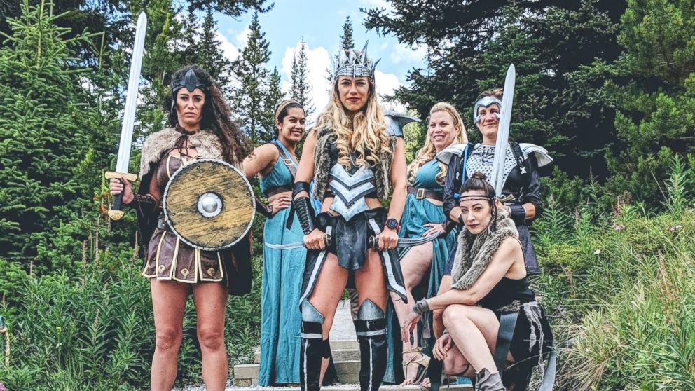 PHOTO: This bride-to-be and her friends had a Warrior Women themed Bachelorette party.