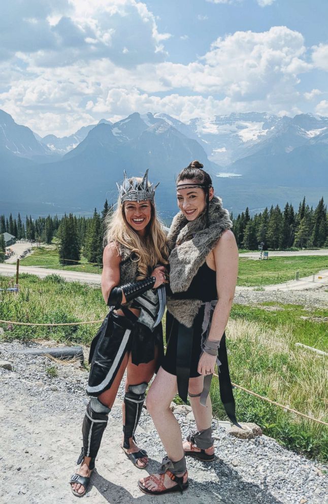 PHOTO: These women made warrior costumes for their friend's bachelorette party in Banff, Canada.