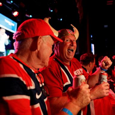 PHOTO: Norway fans watch a FIFA World Cup 2026 match between Saudi Arabia and Uruguay in a nightclub, June 15, 2026 in Boston.