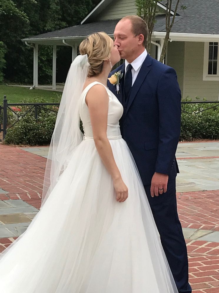 PHOTO: Emergency room nurses Clare Seghers and Mel Keefer said "I do" over the weekend with pictures of family and friends.