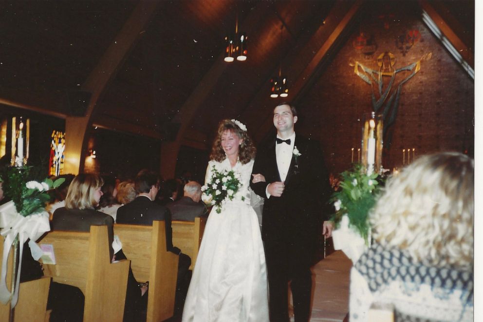 PHOTO: Carol Milton Zmuda wore her family's wedding dress in 1990 when she married Lawrence Zmuda.